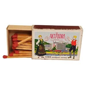 Vintage Hotel Alexandra Loen Nordfjord Norway Matchbox Nitedals Oslo